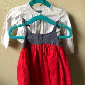 Adorable babyGAP cotton dress and cardigan